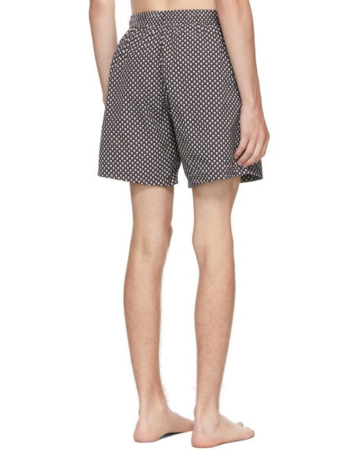 McQueen Gray Spotted Skull Print Swim Shorts for men
