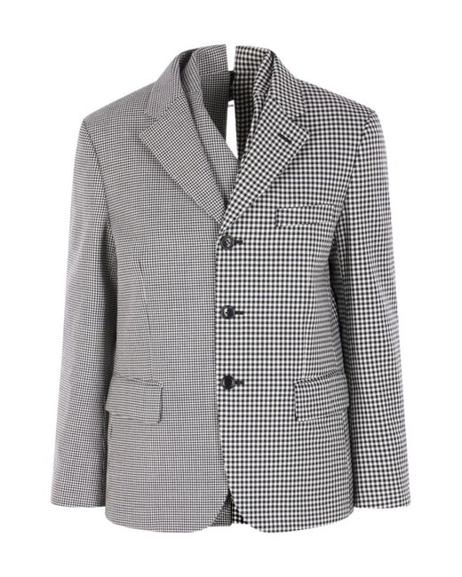Comme des Garçons Gray Checkered Suit Jacket