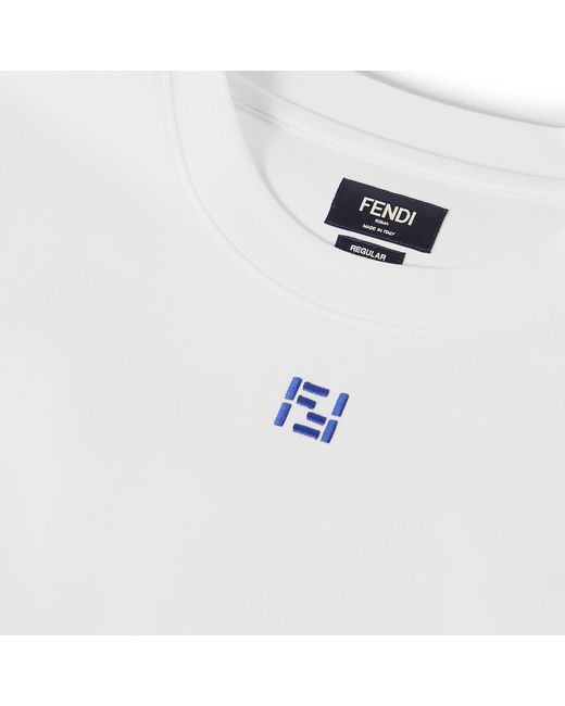 Fendi White Logo Short-Sleeved T-Shirt for men