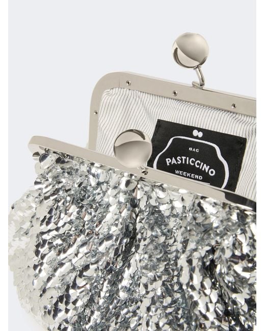 Weekend by Maxmara Gray Targa Embellished Clutch Bag