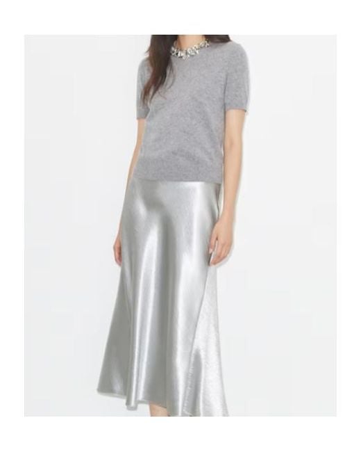 Tory Burch Gray Sequin Short-Sleeved Jumper