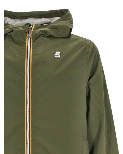 K-Way Green Jake Plus.2 Zip-Up Reversible Jacket for men