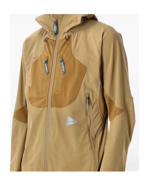 And Wander Natural Panelled Hooded Performance Jacket for men