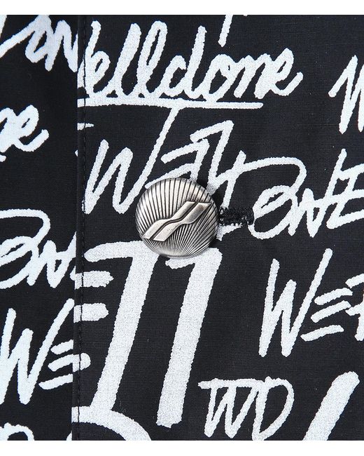 we11done Gray All-Over Logo Print Short-Sleeved Shirt for men