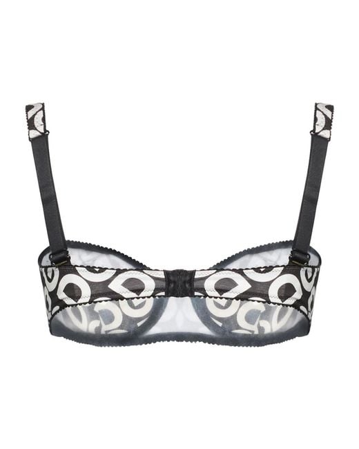 Dolce & Gabbana Black Logo Print Bra