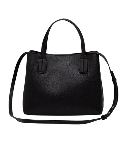 Tommy Hilfiger Black Logo-Plaque Shoulder Bag