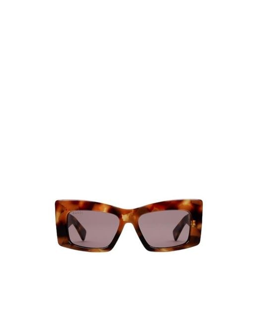 Gucci Brown Eyewear Square Frame Sunglasses