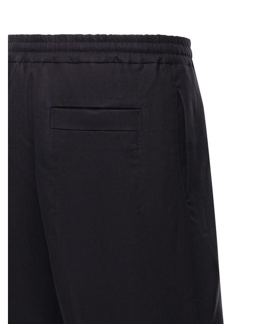 Zegna Black Elastic-Waist Tailored Shorts for men