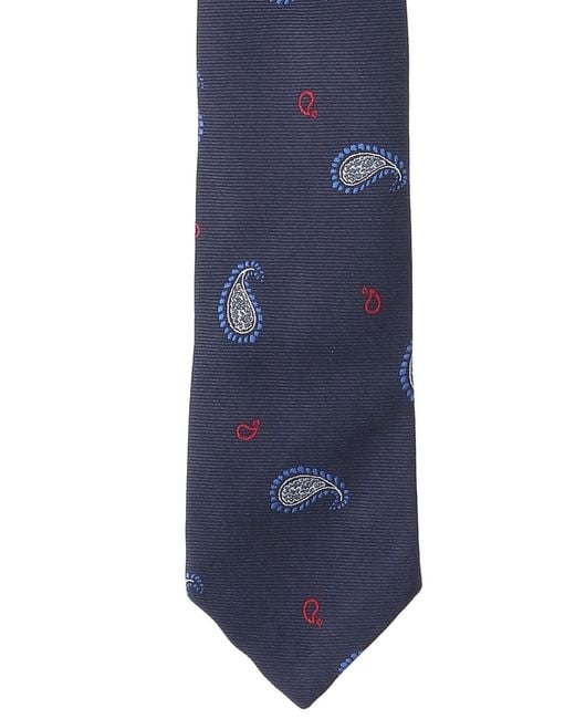 Thom Browne Blue Paisley Tie for men