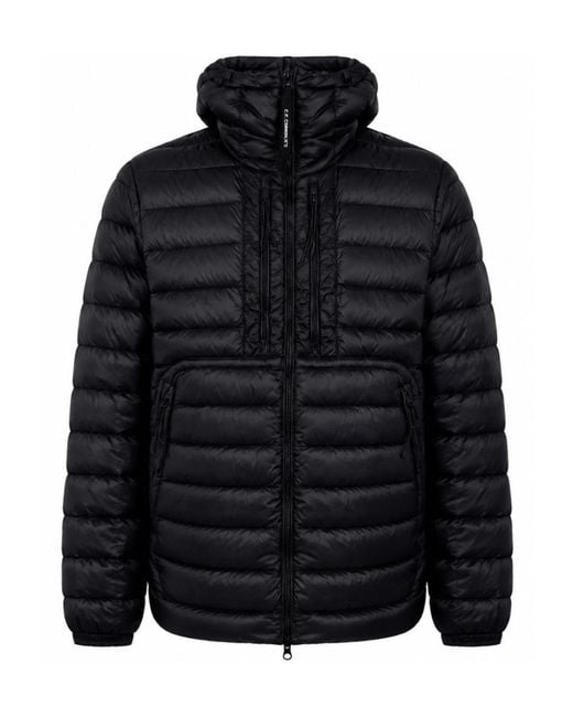 C P Company Blue Long-Sleeve Hooded Down Jacket for men