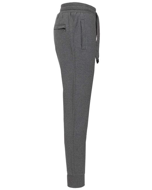 Dolce & Gabbana Gray Heraldic Patch Sweatpants for men