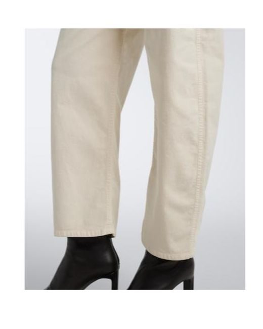 Nili Lotan White Tribeca Cotton-Blend Corduroy Barrel-Leg Pants