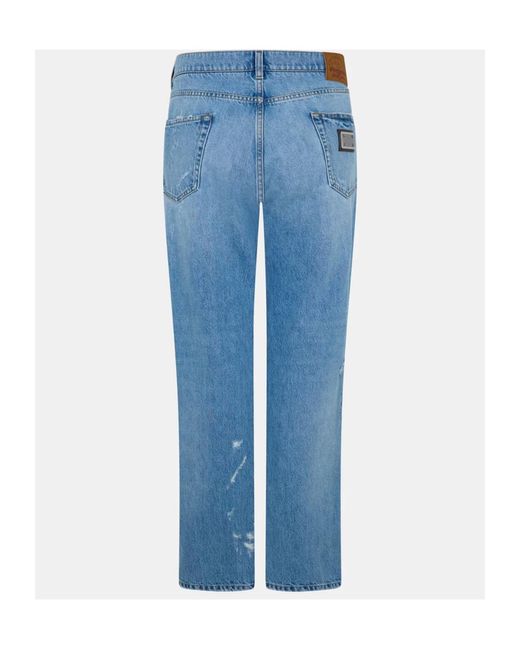 Dolce & Gabbana Blue Ripped Jeans for men