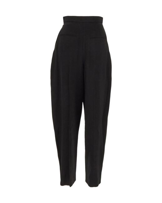 Khaite Black Ashford High-Waisted Tapered Leg Trousers