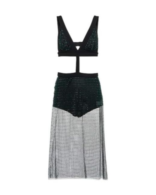 Christopher Kane Multicolor Embellished Tulle Midi Dress