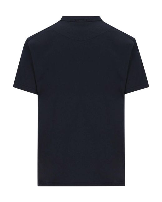 Stone Island Blue Logo Short-Sleeved T-Shirt for men