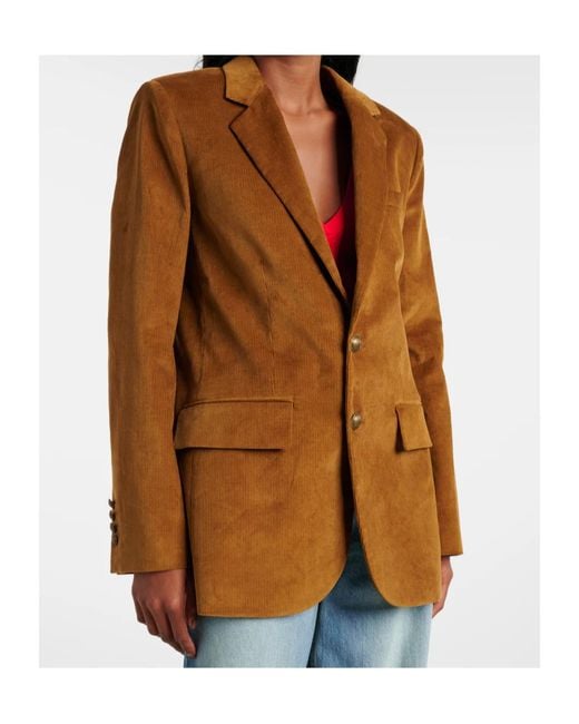 FRAME Brown Single-Breasted Blazer