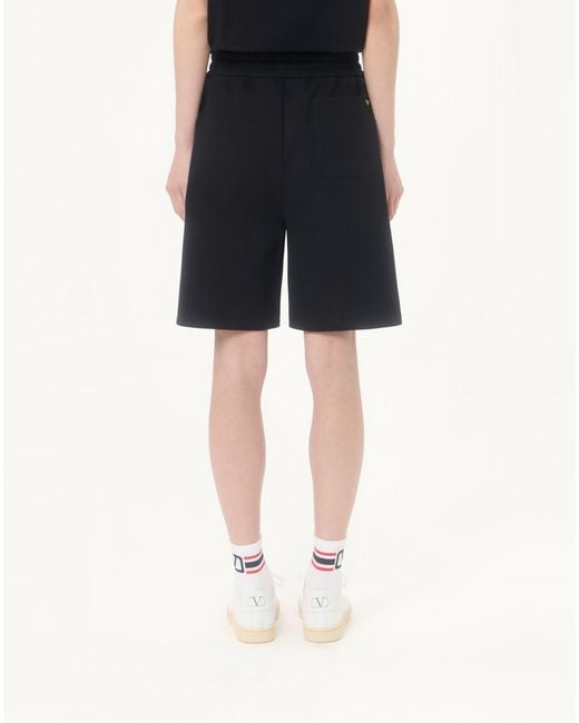 Valentino Black Vgol Jersey Bermuda Shorts for men
