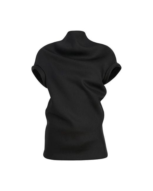 Khaite Black Tandie Short-Sleeved Top