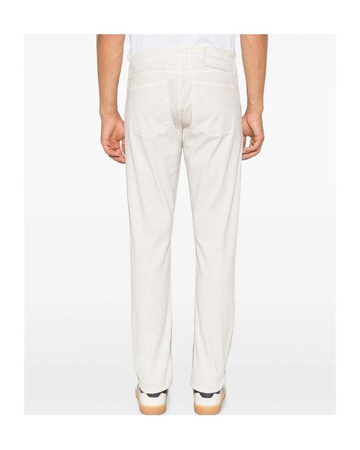Tramarossa White Casual Trousers With Belt Loops for men