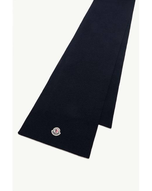 Moncler Blue Wool Scarf for men