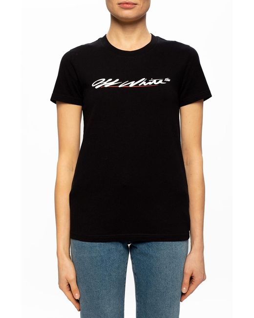 Off-White c/o Virgil Abloh Black Logo-Print T-Shirt