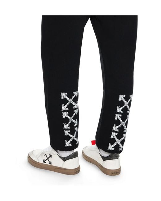 Off-White c/o Virgil Abloh Blue Heraldic Arrow Cuffed Track Pants for men