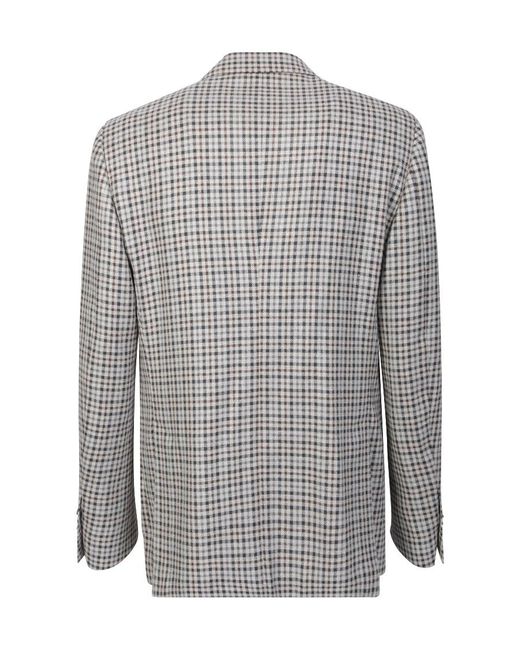 Lardini Gray Single Breasted Wool-Blend Blazer for men