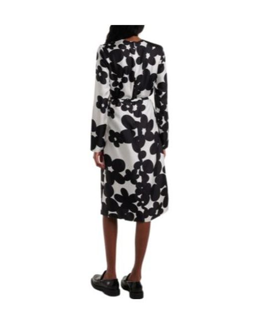 Marni White Printed Silk Midi Dress