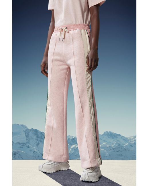 Moncler Pink Grenoble Drawstring Wide Leg Trousers