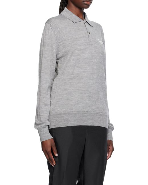 Comme des Garçons Gray Wool Polo Shirt