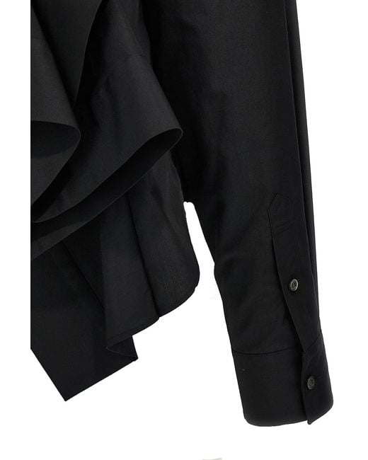 Sacai Black Poplin Long Sleeved Shirt