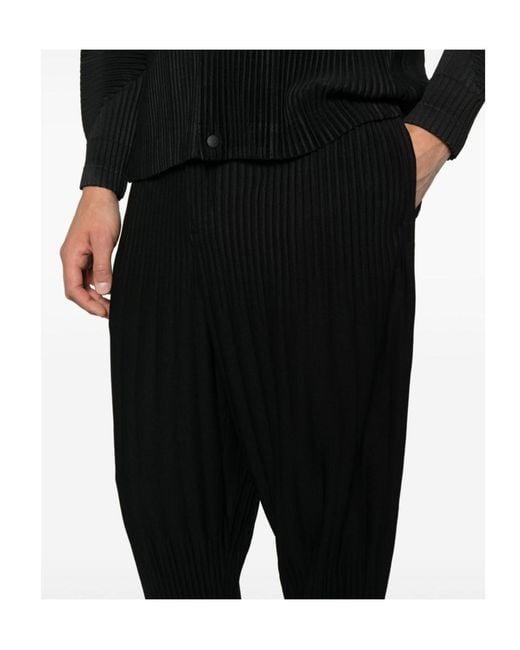 Homme Plissé Issey Miyake Black Homme Plissé Issey Miyake Pleated Cropped Trousers for men
