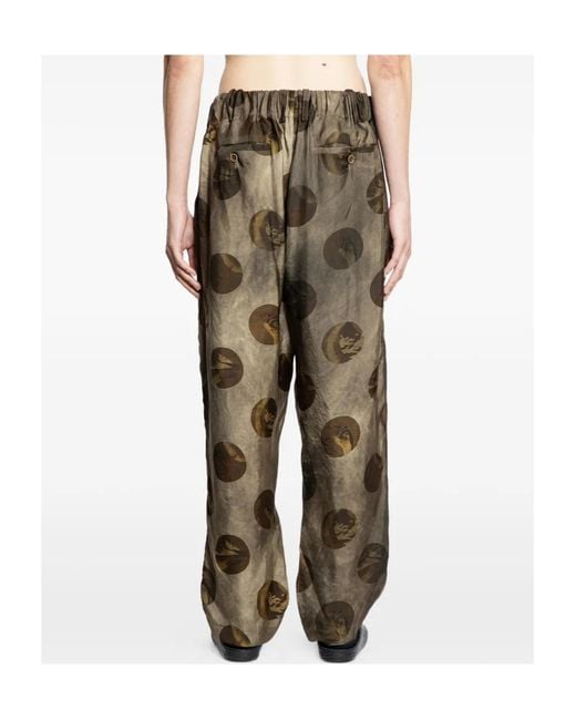 Uma Wang Green Drawstring Casual Pants for men