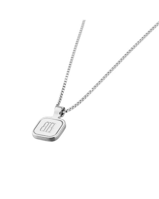 Balenciaga White Nano Square Long Necklace for men