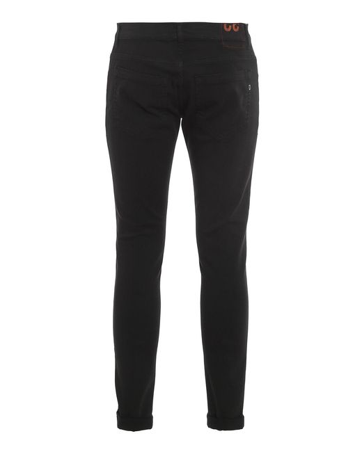 Dondup Black Low-Rise Slim-Fit Jeans for men