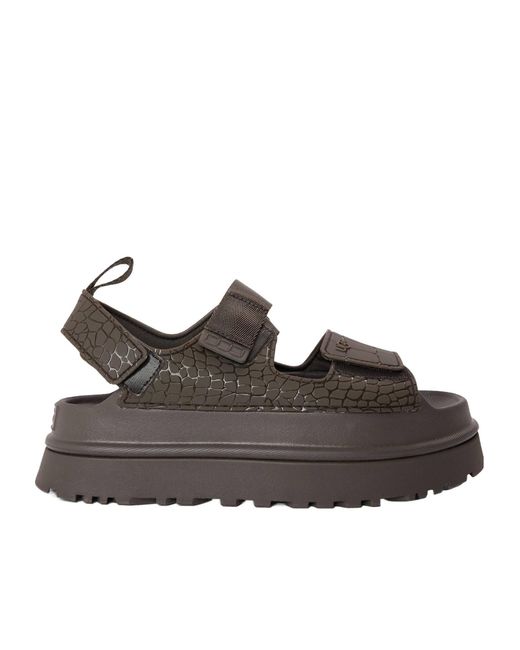Ugg Brown Logo Detail Sandals