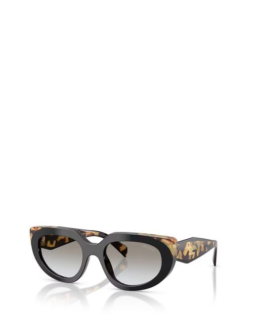 Prada White Eyewear Oval Frame Sunglasses