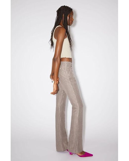 Acne Gray Low-Waisted Check Trousers