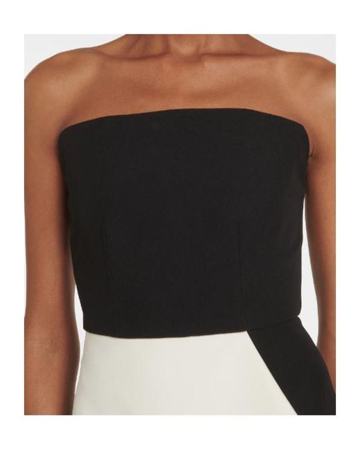 Roland Mouret Black Strapless Crepe Gown