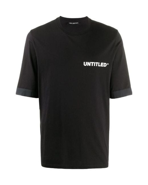 Neil Barrett Black Untitled Printed T-Shirt for men