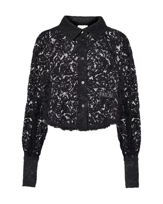 Patou Black Cropped Lace Shirt