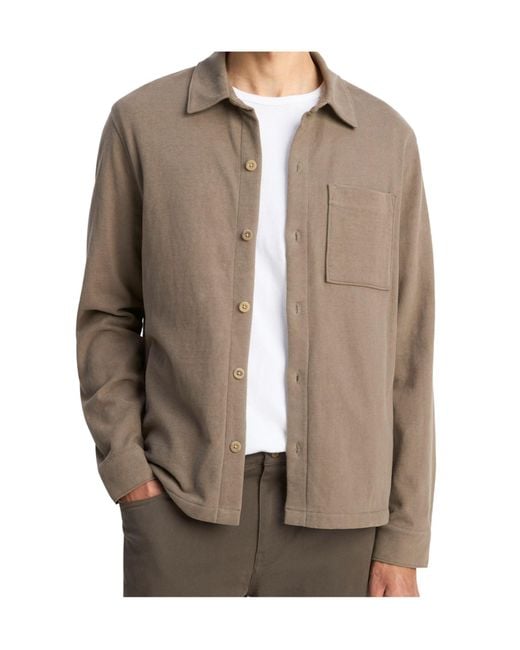 Vince Brown Sueded Cotton Overshirt Jacket for men