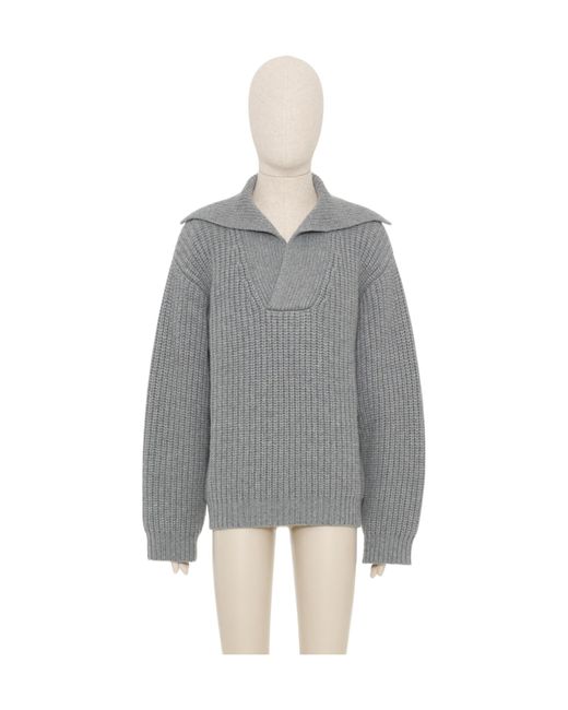Valentino Gray V-Neck Long-Sleeved Jumper for men