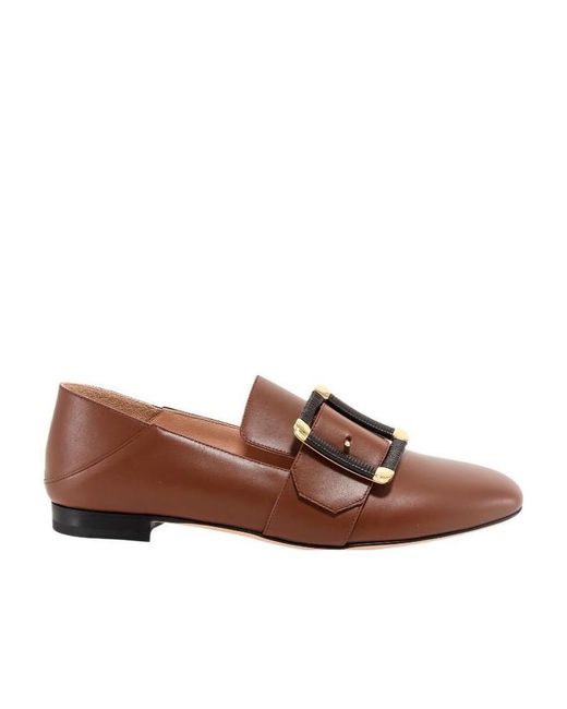Bally Brown Janelle Buckled Loafers