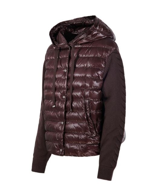 Herno Brown Quilted Panelled Jacket
