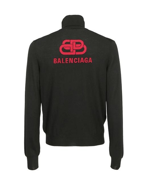 Balenciaga Black Logo Knitted Pullover for men