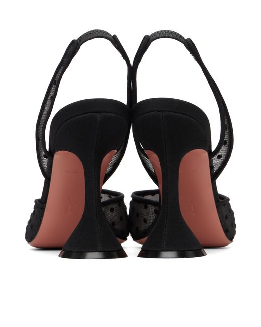 AMINA MUADDI Black Holli 95 Lace Sling Pointed-Toe High-Heeled Sandals