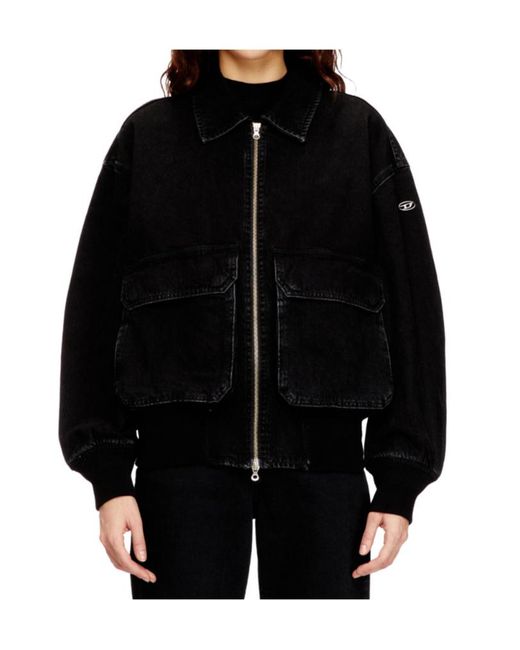 DIESEL Black D Kurz Utility Jacket for men
