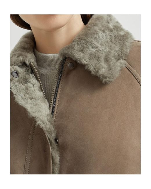 Brunello Cucinelli Brown Fuzzy Outerwear Jacket
